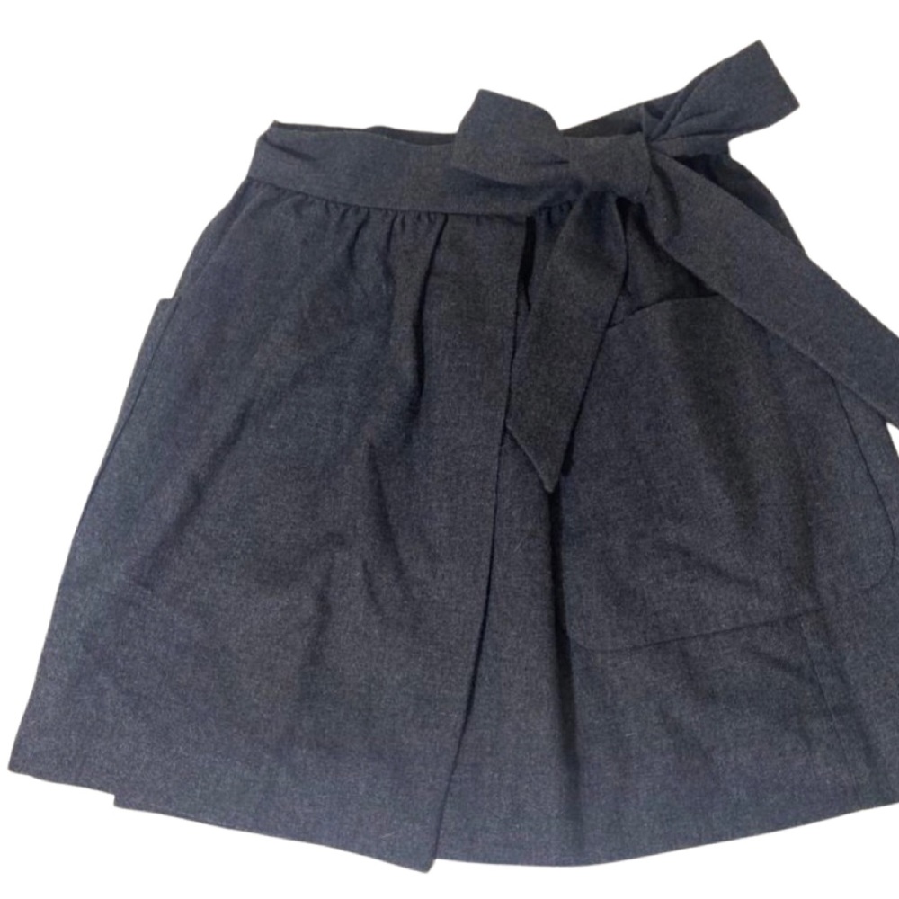 French Connection Gray Wool Blend Wrap Mini Skirt Sz. 4